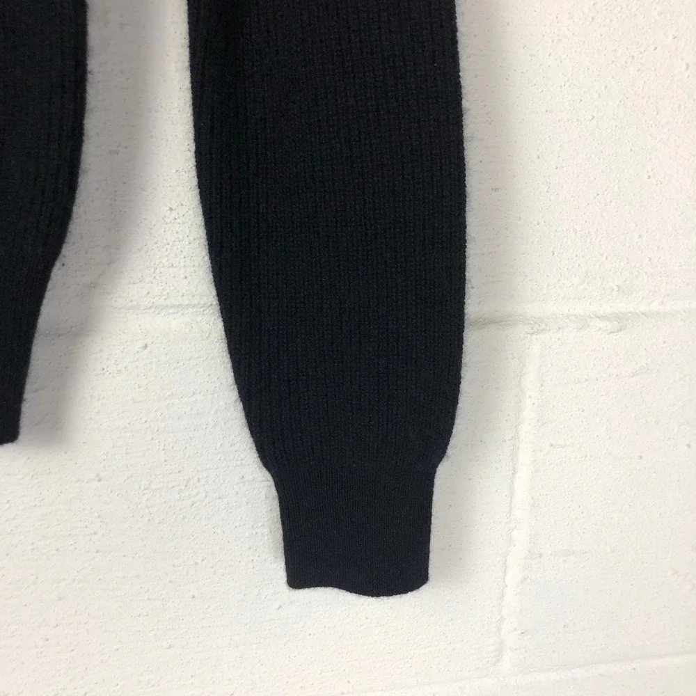 Ann Taylor Womens Cashmere Ribbed Turtleneck Sweater‎ Size XS Black Luxury